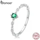 Bamoer – bague en argent Sterling 925 plaqué or 14k pour femmes incrustée de Zirconium vert bijoux