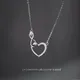 VOQ – collier en Zircon pour femmes couleur argent 8 caractères amour chaîne de clavicule