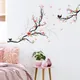 Autocollants muraux de style chinois branche d'arbre oiseau papillon décoration de fond de