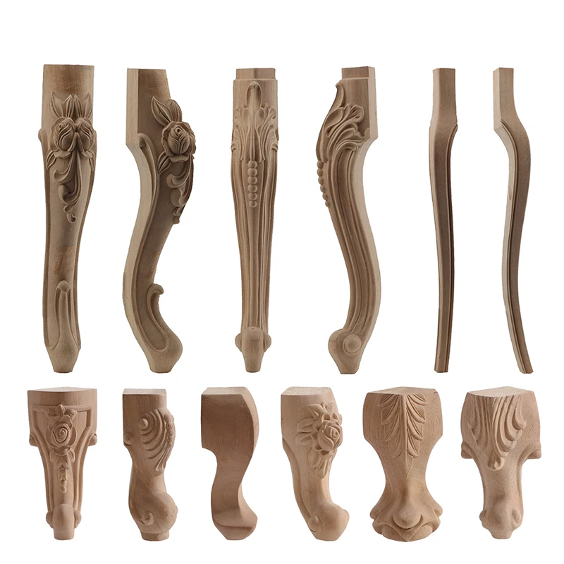 Meubles avec pieds en bois massif, sculpture de fleurs, siège de canapé, meuble TV, sans peinture, livraison directe, accessoires de décoration pour la maison