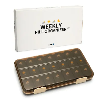 Pilulier hebdomadaire de grande capacité pilulier de stockage de médicaments étui à pilules pour