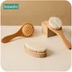 Bopoobo-Brosse en bois pour bébé peigne en laine naturelle fournitures de bain soins de la tête