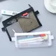 Dossier transparent avec fermeture éclair pour crayons sac à crayons en poudre fournitures