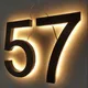 Numéros de Maison 3D LED en Métal Lumière Extérieure Étanche Plaques de Porte d'Hôtel Signe de