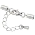 Fermoirs pour bracelet en cuir 5 pièces embout 1.2/2.2/2.6/4/5/6mm connecteur en acier inoxydable