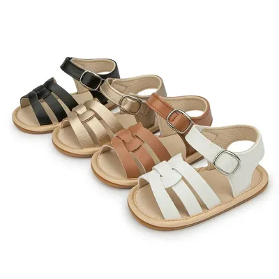 Sandales d'été pour bébés garçons et filles chaussures de plage en PU antidérapantes semelle en