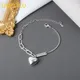 QMCOCO – Bracelet en forme de cœur pour femmes couleur argent nouveau tendance élégant Vintage