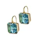 Mn-Boucles d'oreilles carrées en métal incrusté de biscuits bleu ciel pour femme boucles d'oreilles