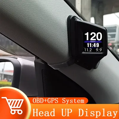 HUD OBD2 + GPS ordinateur de bord affichage tête haute voiture tachymètre Turbo pression d'huile