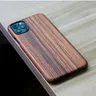Coque rigide en bois d'ébène de salle de bain pour iPhone coque de téléphone en bois d'ébène de