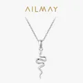 Ailmay – collier avec pendentif serpent en argent Sterling 925 authentique pour femmes bijou fin