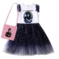 Vêtements de famille animés pour bébés filles robes en fibre avec petit sac robe de princesse