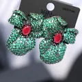 Bilincolor-Boucle d'oreille grande fleur verte pour femme mode de luxe