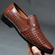 Mocassins en cuir respirants pour hommes chaussures d'été creuses chaussures Oxford décontractées