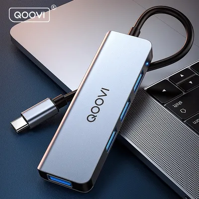 QOOVI – HUB USB C 4 en 1 Type C vers USB 3.0 adaptateur Dock pour Macbook Pro iPad Air HUAWEI Mate