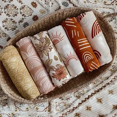 Couverture d'emmaillotage en mousseline pour bébé bambou coton 47*47 enveloppes douces pour