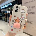 Coque de téléphone mignonne pour Xiaomi coque de dessin animé chien corgi pêche coque fesses 3D