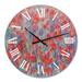 Designart 'Poppy Flower Fields Forever I' Farmhouse wall clock