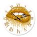 Designart 'Woman Lips With Glitter Gold Sparkles' Modern wall clock