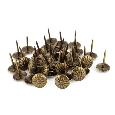 7/16-inch Dia Chrysanthemum Nail Pushpin Upholstery Thumb Tack Bronze Tone 40pcs - Bronze Tone