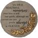 9.25” Beige and Gold Round Memories Garden Stepping Stone