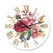 Designart 'Vintage Burgundy Rose and Wildflowers' Farmhouse wall clock