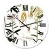 Designart 'Vintage Plant Life VIII' Farmhouse wall clock