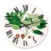 Designart 'Vintage Plant Life XII' Farmhouse wall clock