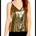 Rebecca Minkoff Tops | Nwt Rebecca Minkoff Gold Sequined V-Neck Top Size Large | Color: Black/Gold | Size: L