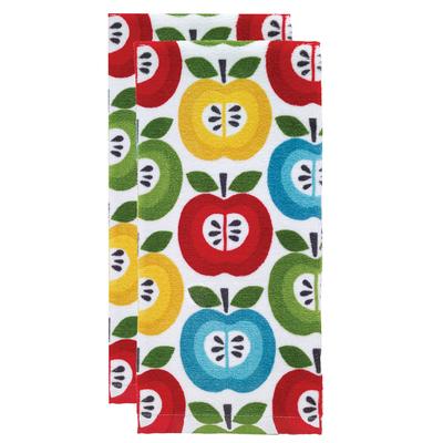 Fiber Reactive Print Kitchen Towels, Set Of 2 Towel by T-fal in Apple
