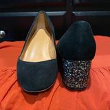 J. Crew Shoes | J Crew Suede Leather Pump With Colorful Glitters Heels In Size 7 | Color: Black | Size: 7