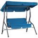 CASARIA® Hollywood Canopy Swing Chair | 2 Seater | Weatherproof Rocking Bench with Roof and Backrest | Non-Slip Feet | Outdoor Garden Patio Seat | Up to 200kg | Atlantic Blue