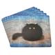 OREO Funny Black Cat Set of 1, 2, 4 or 6 Table Placemats Cork Back Place Mats (6)