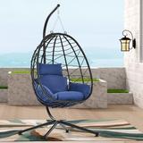 Bay Isle Home™ Kelling Egg Chair Hanging Basket Chair Hammock Chair | 77 H x 37.4 W in | Wayfair FA42F09836894A6A9E6CE206C6493E79