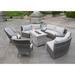 Lark Manor™ Wicker/Rattan 8 - Person Seating Group w/ Cushions Synthetic Wicker/All - Weather Wicker/Wicker/Rattan in Gray | Outdoor Furniture | Wayfair