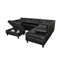 Latitude Run® 3 Piece Faux Leather Living Room Set Faux Leather in Black | 34 H x 103 W x 74 D in | Wayfair Living Room Sets