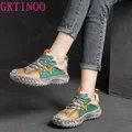 GKTINOO-Chaussures à lacets en cuir véritable pour femmes baskets à plateforme rétro confortables