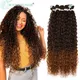 Tissage en Lot Synthétique Frisé Bouclé Extensions de Cheveux Blonds Deux Tons Épais pour Femme