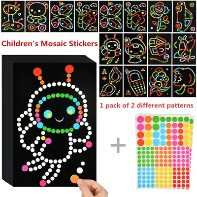 Autocollants de puzzle de points colorés pour enfants éducation précoce dessin animé mignon
