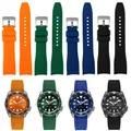 Bracelet de montre en caoutchouc silicone pour hommes extrémité incurvée Rolex Water Ghost seiko