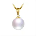 Dainashi 100% d'origine 18 K Blanc/Or réel de haute qualité perle ronde pendentifs avec chaîne top