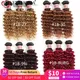 EUPHORI-Bundles brésiliens de tissage de cheveux humains Deep Wave Remy Hair Ombre Brown Blonde