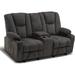 MCombo Electric Power Reclining Sofa with Massage and Lumbar Heat, Fabric 6015/6025/6035/6045