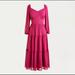 J. Crew Dresses | J Crew Tiered Long-Sleeve Midi Dress In Swiss Dot, Dark Berry, Nwt 14 | Color: Pink | Size: 14