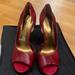 Jessica Simpson Shoes | Jessica Simpson Peep Toe Red Platform Stiletto Heel | Color: Red | Size: 9