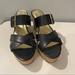 Kate Spade Shoes | Kate Spade Slide Platform Wedges | Color: Black/Gold | Size: 9.5