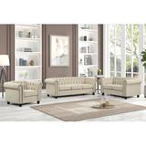 USLivings Audwin 3 Piece Living Room Set Linen in Brown | 29 H x 84 W x 34 D in | Wayfair Living Room Sets US2702-3PC