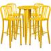Latitude Run® Posey Round 4 - Person 35.25" Long Outdoor Dining Set Metal in Yellow | 35.25 W x 35.25 D in | Wayfair