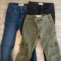 Free People Jeans | Black, Blue And Green Cargo Jeans | Color: Black/Blue | Size: 25