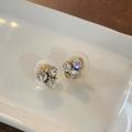 Anthropologie Jewelry | Anthropologie Crystal Cluster Stud Earrings | Color: Gold/White | Size: Os